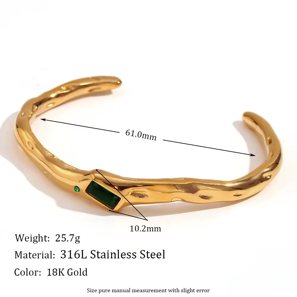 Baguette Emerald Bangle