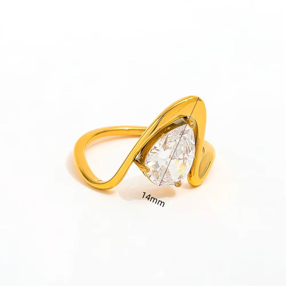 Pear Wave Ring