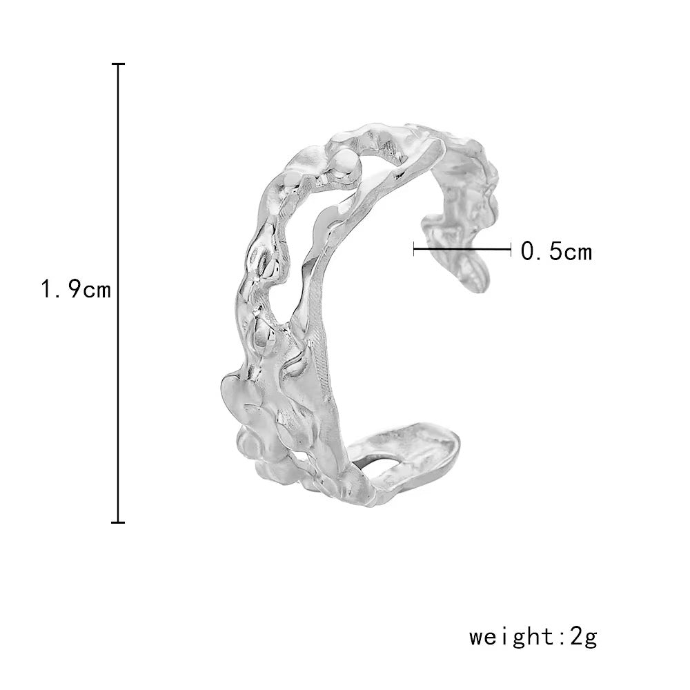 Open Igneous Silver Ring