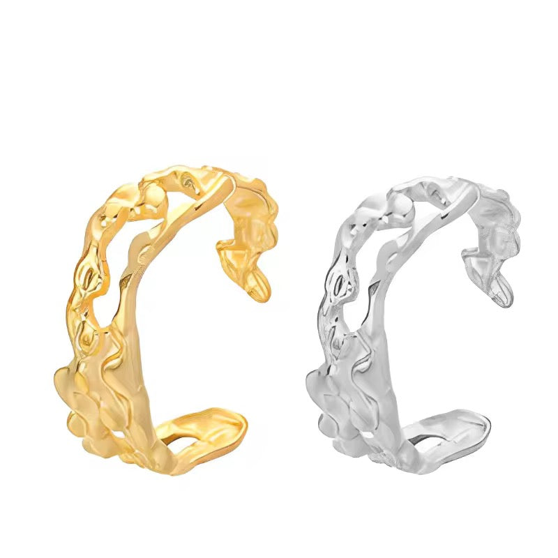Open Igneous Silver Ring