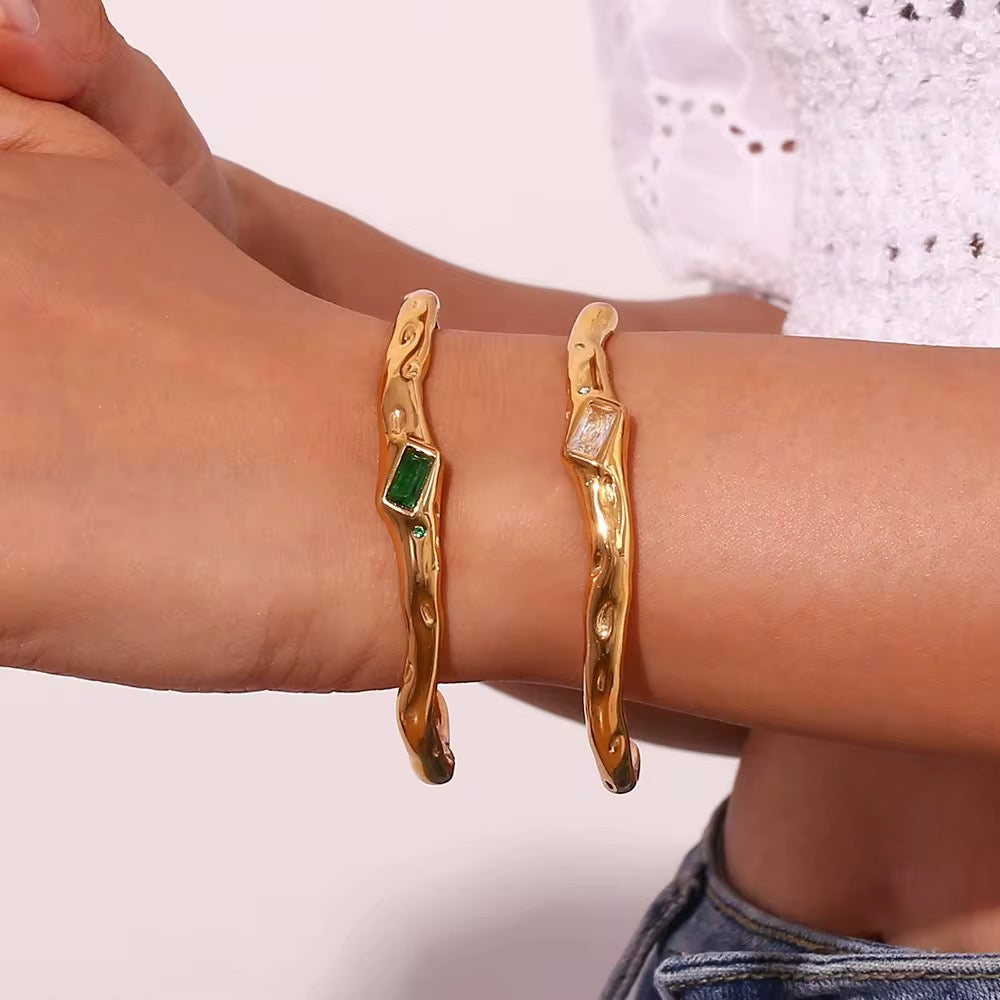 Baguette Emerald Bangle