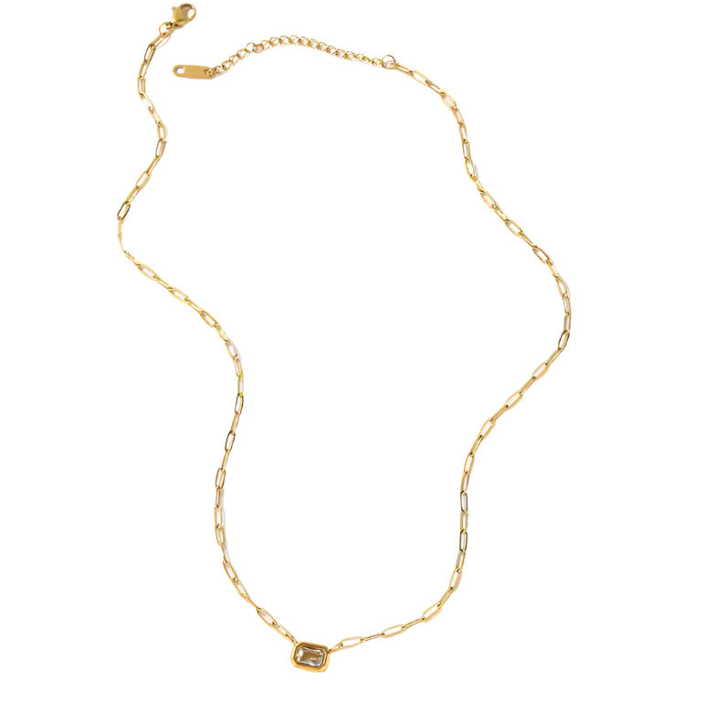 Baguette Paperclip Necklace