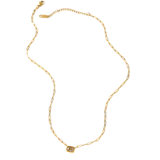 Baguette Paperclip Necklace