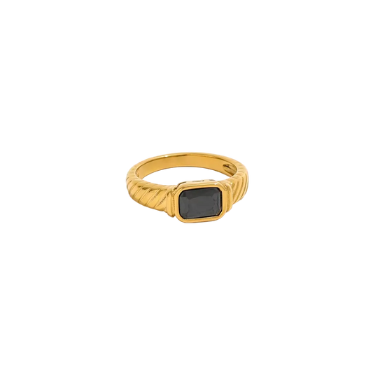 Baguette Onyx Twisted Ring
