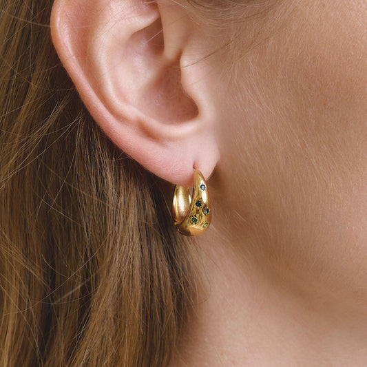 Emerald Celestial Chunky Hoops